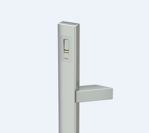 Inox external door handles with fingerprint scanner and 45-degree mount-Griffing